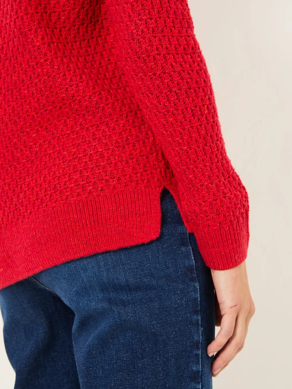 Ella Red Textured Jumper