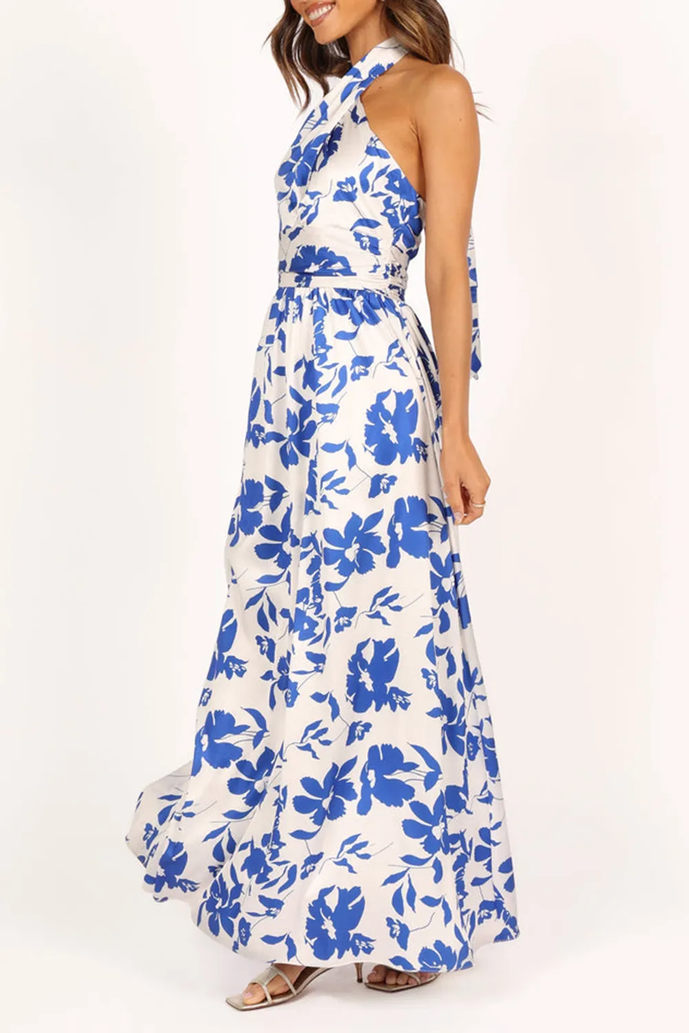 ELEGANT PRINTED OFF-THE-SHOULDER DRESS