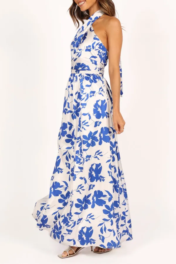 ELEGANT PRINTED OFF-THE-SHOULDER DRESS