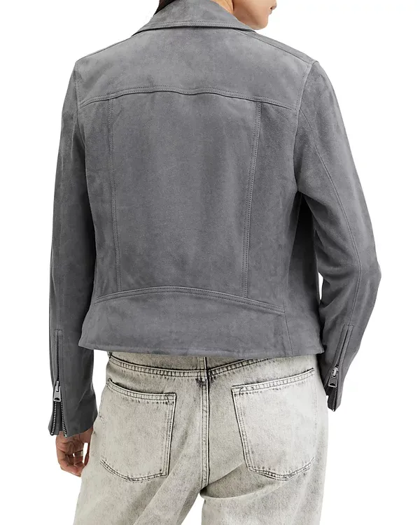 Grey Long Sleeves Biker Jacket
