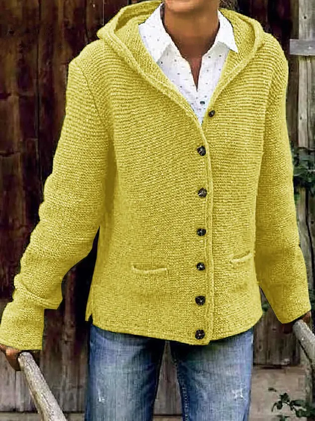 Hooded Knitted Cardigan Sweater Sweater coat for Women