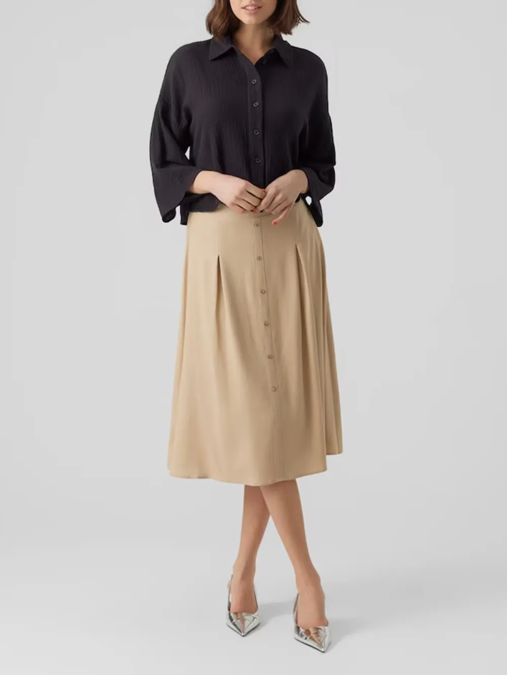 Breast Pocket Casual Style Blouses