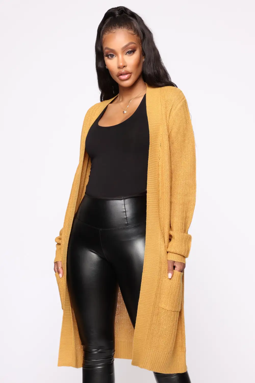 Throw It On Ribbed Cardigan - Mustard