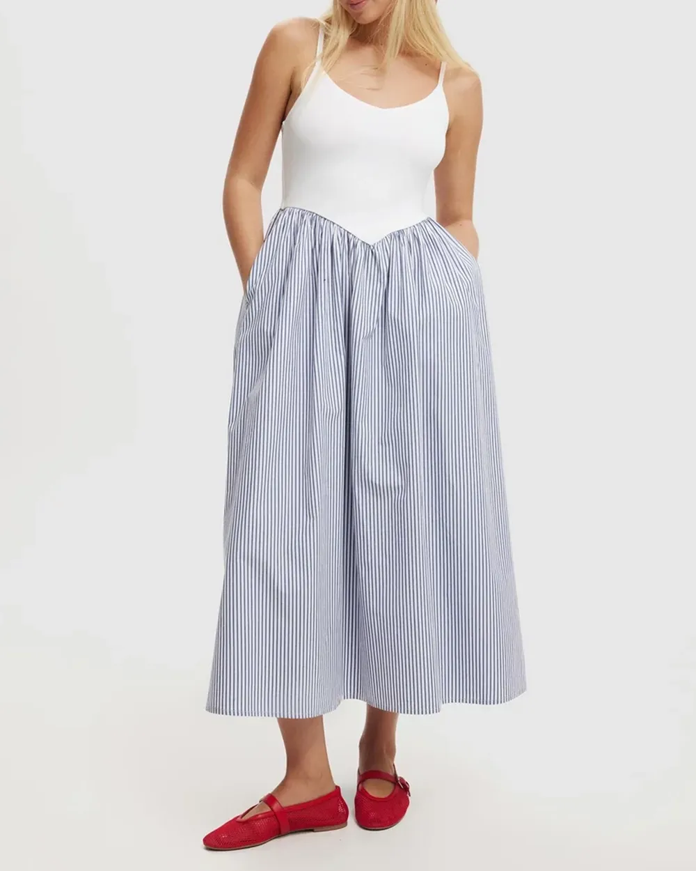 Splicing A-Line Maxi Dress