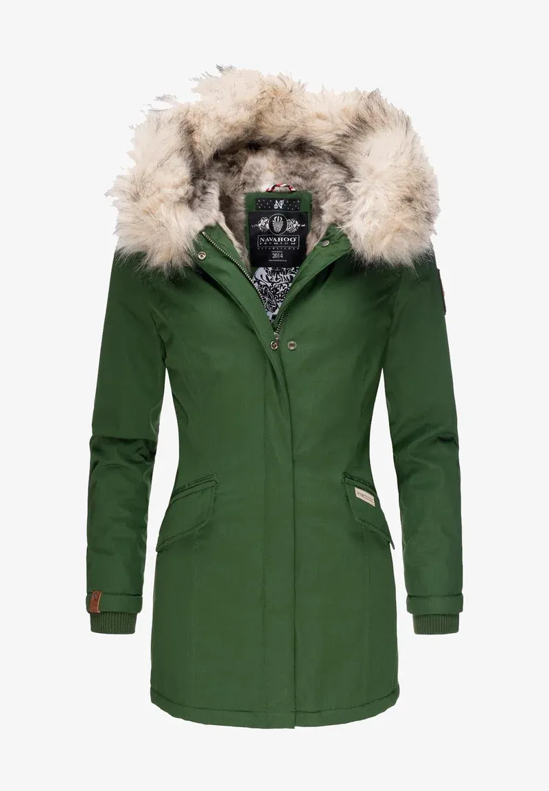 Plain  parka coat pink