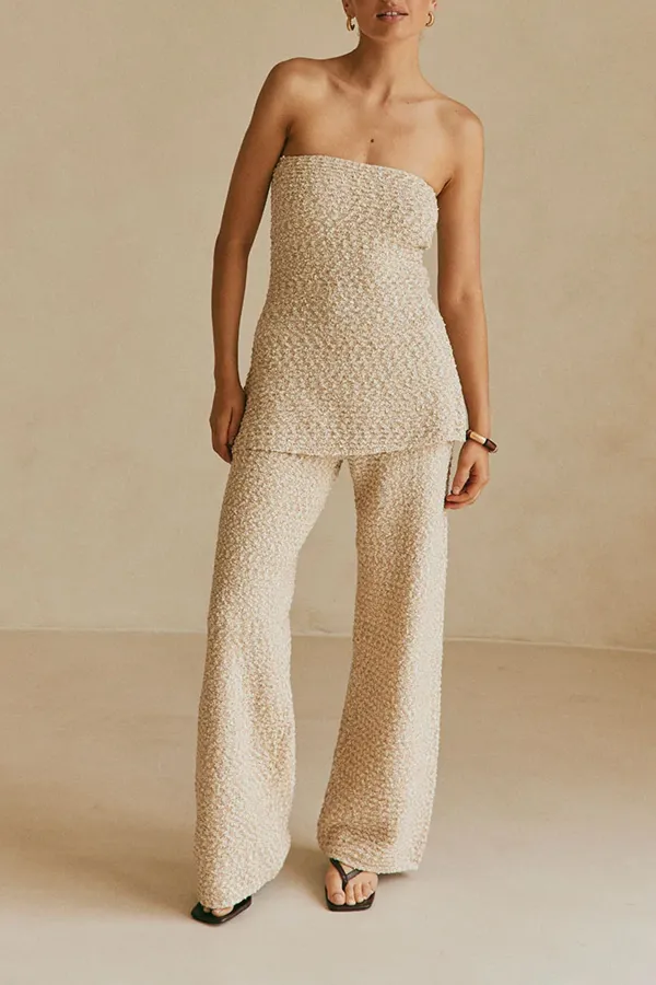 Textured Flared Lounge Pants