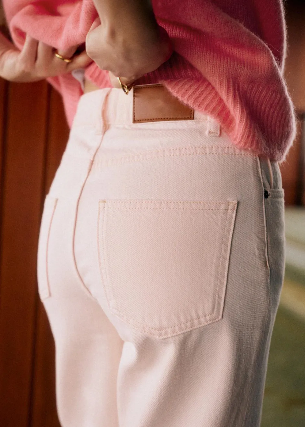 Mid-Rise Wide-leg Denim Trousers