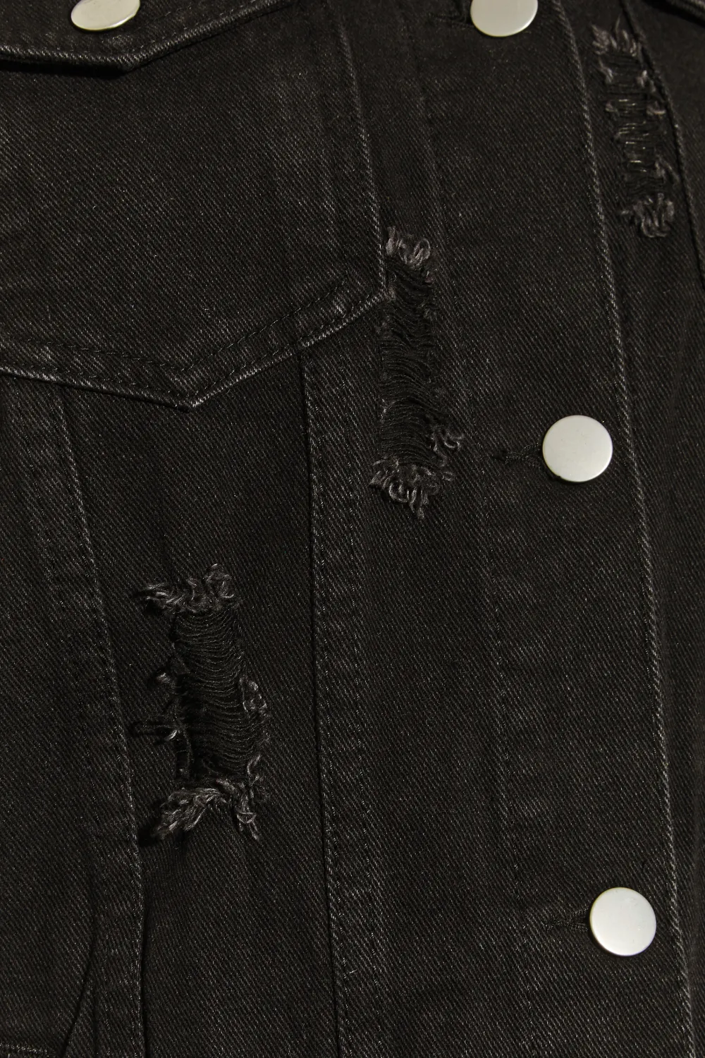 LTS Tall Black Distressed Denim Jacket