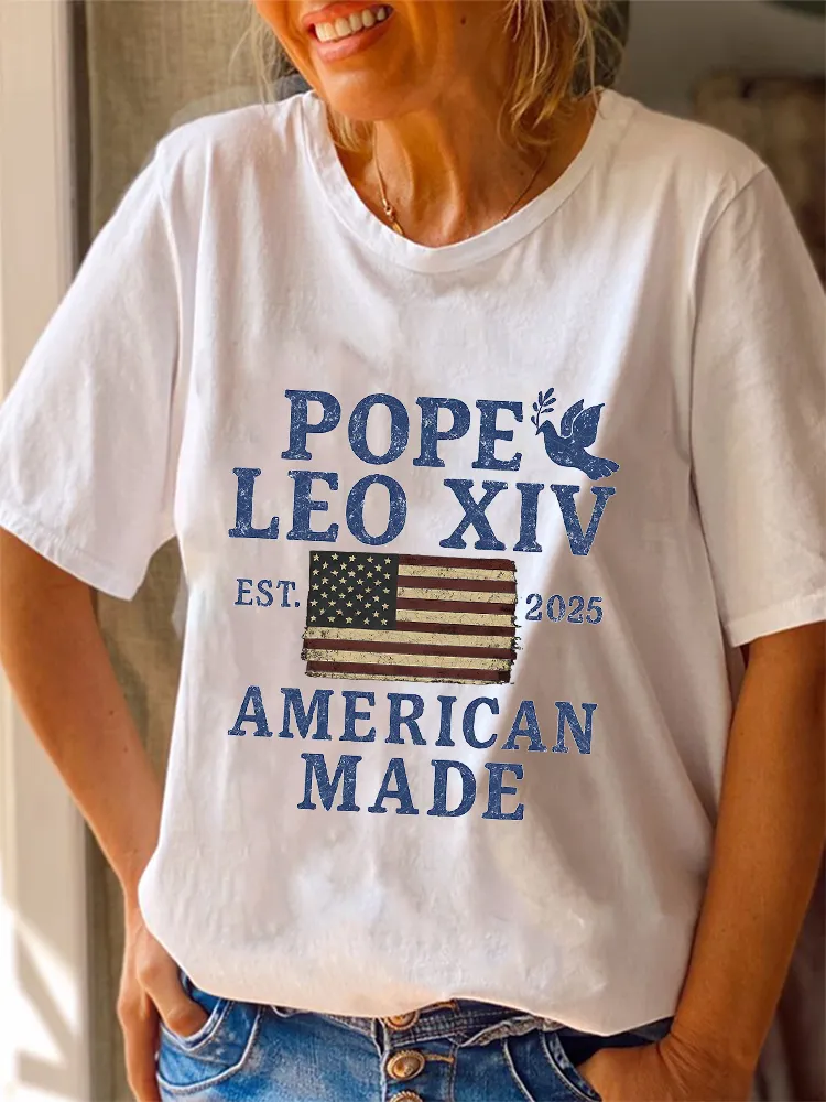 Women'S Pope Leo Xiv  Made In America Round-Neck Short-Sleeved T-Shirt