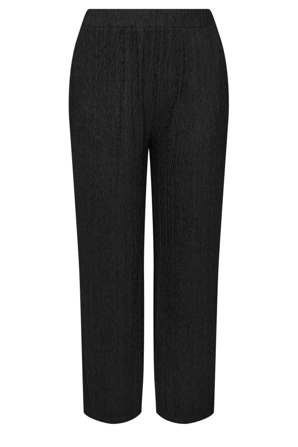 YOURS Curve Pink Crinkle Plisse Wide Leg Trousers