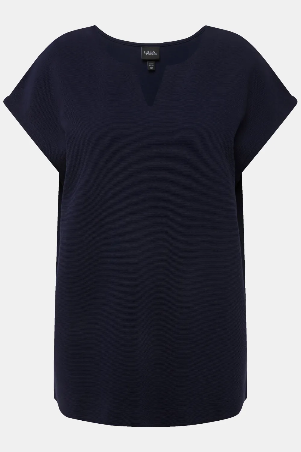 Sweatshirt Wellenstruktur Tunika-Ausschnitt Halbarm