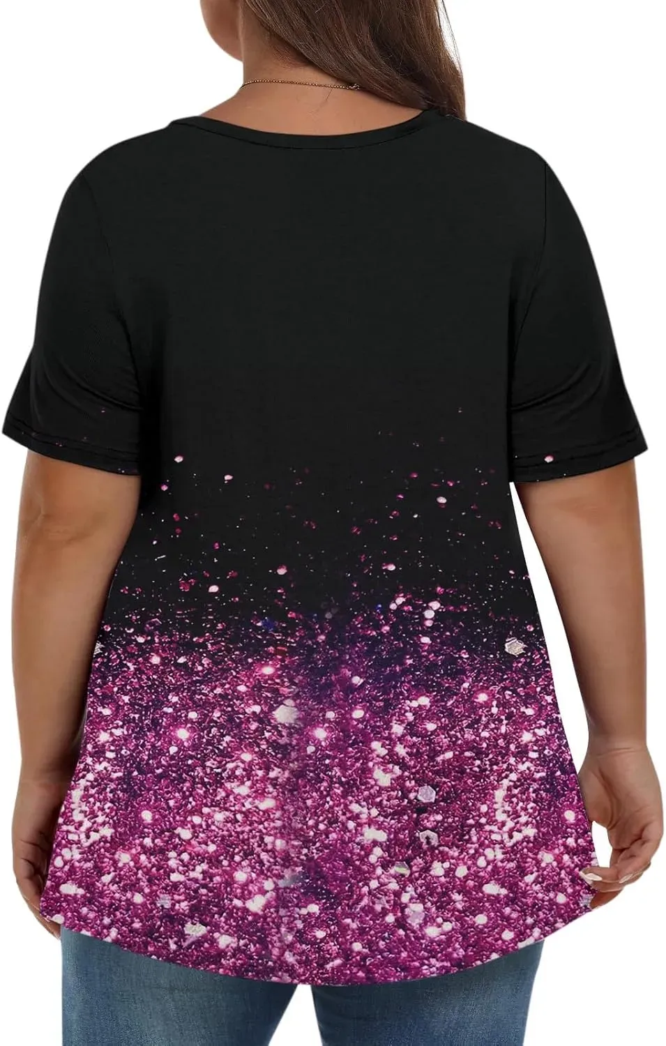 Plus Size Tops for Women Dressy Short Sleeve V Neck Shirts for Women Summer Tops for Women 2024 Floral Print Top