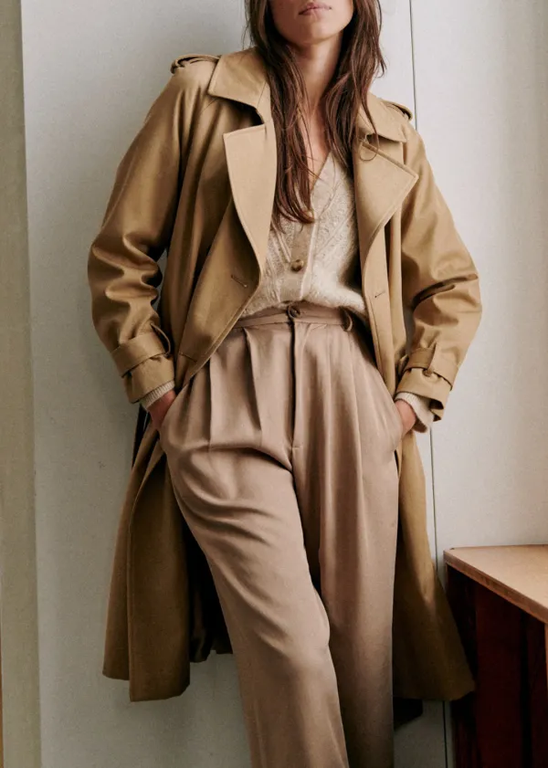 Long Belted Trench Coat