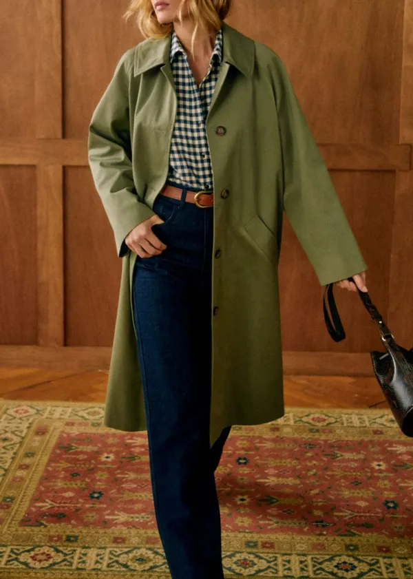 Army Green Oversized Trench Coat