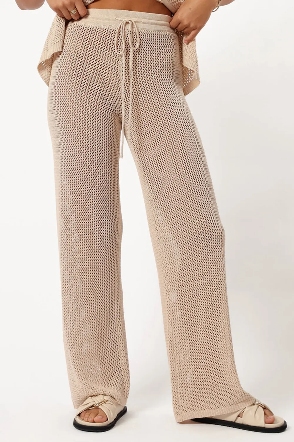 MESH TEXTURED PANTS KNIT PANT