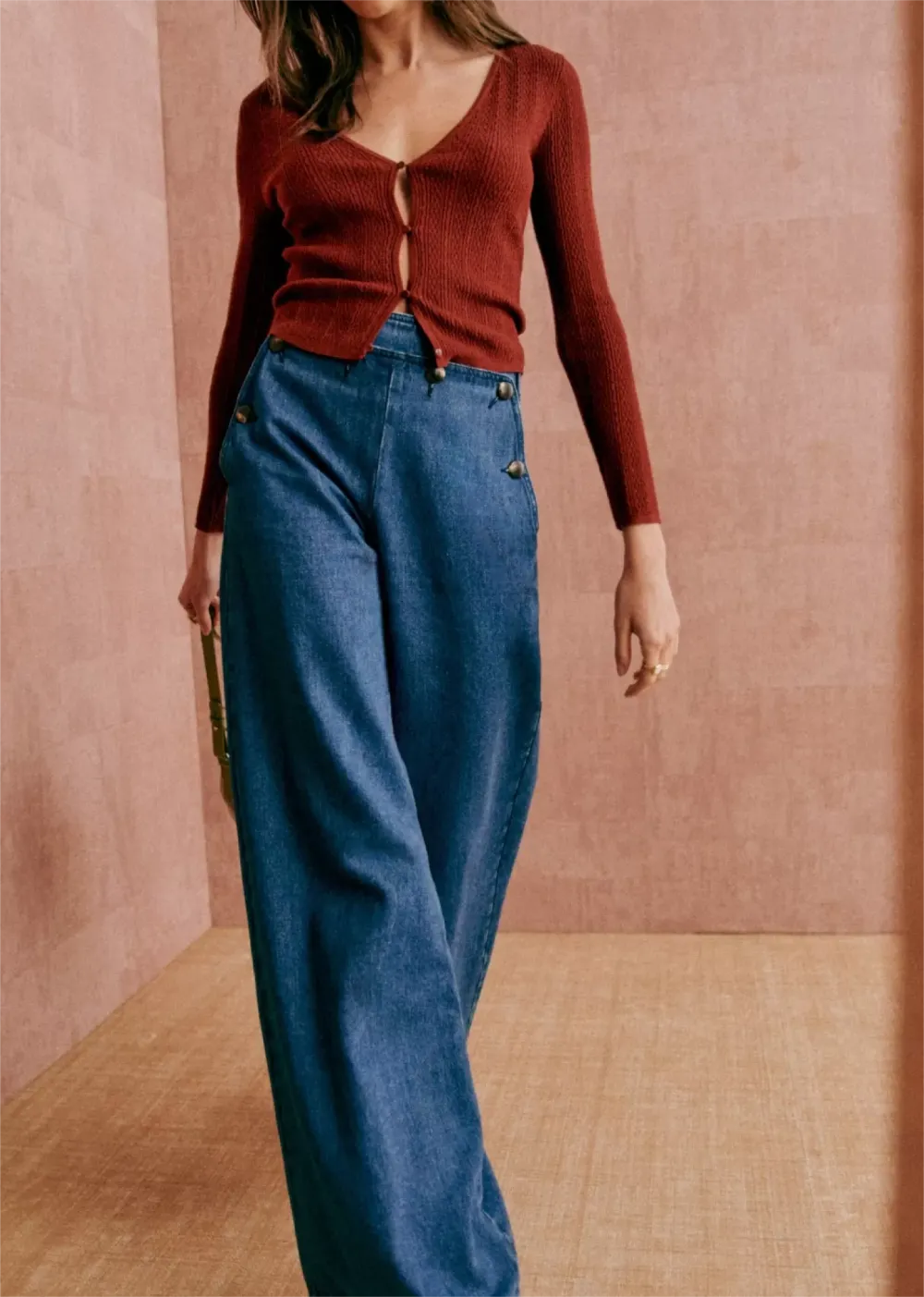 Front Slit Black Knit Cardigan