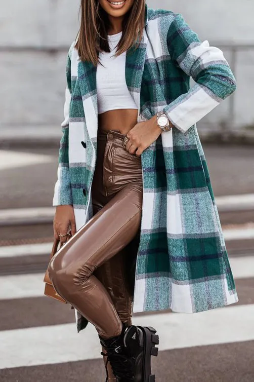 Casual Four Buttons Lapel Trench Coat