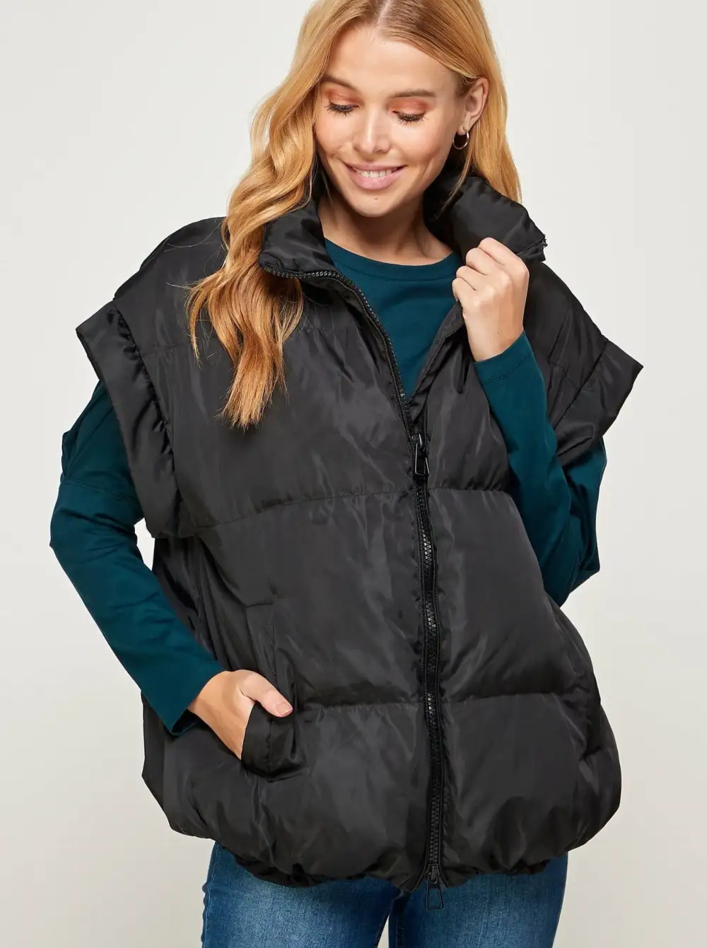 Wide Sleeve Puffer Vest
