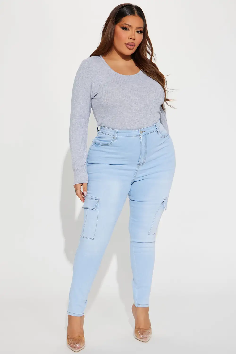 Emelia Ribbed Top - Heather Grey