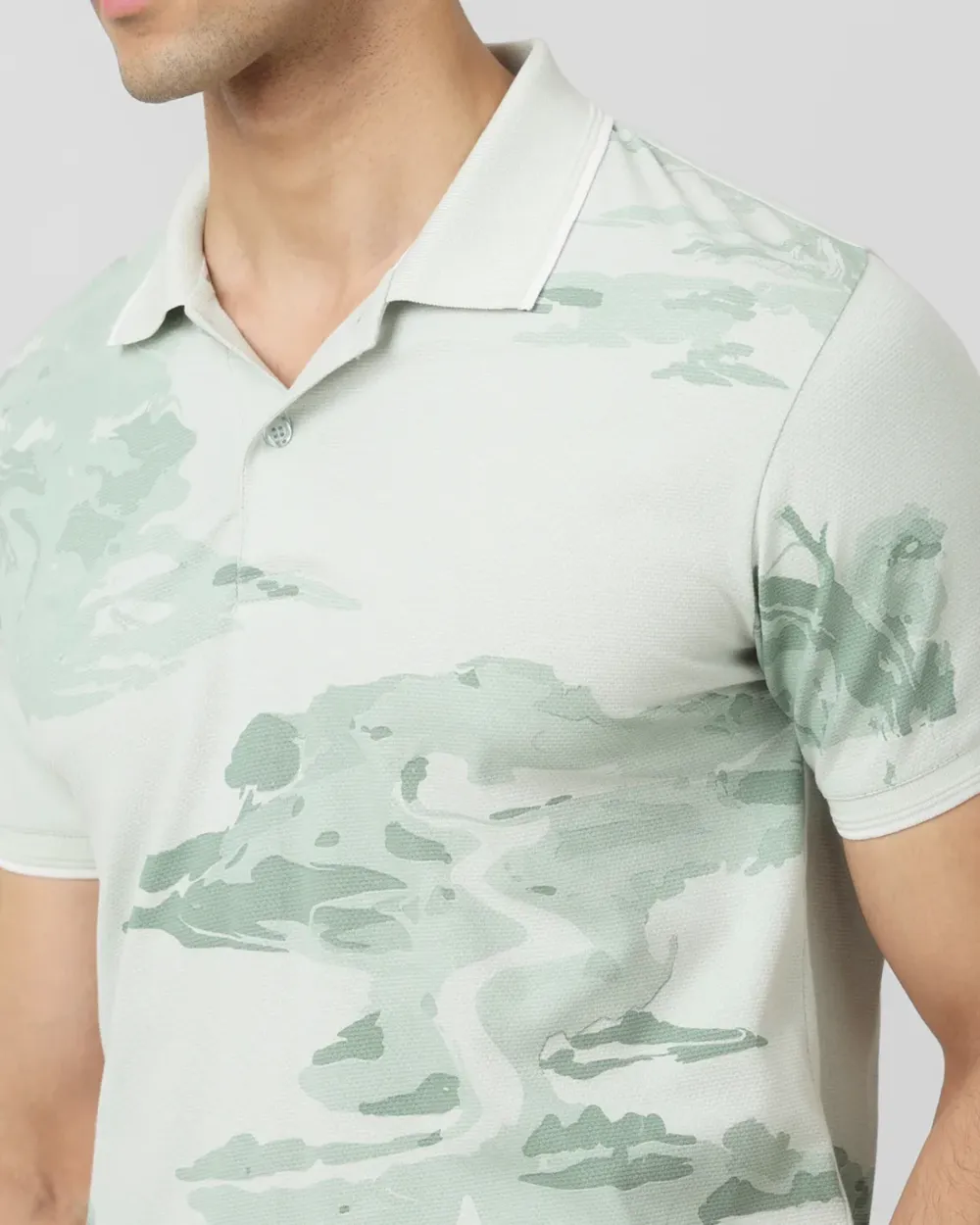 Daily Simple And Slimming Light Green Polo Shirt