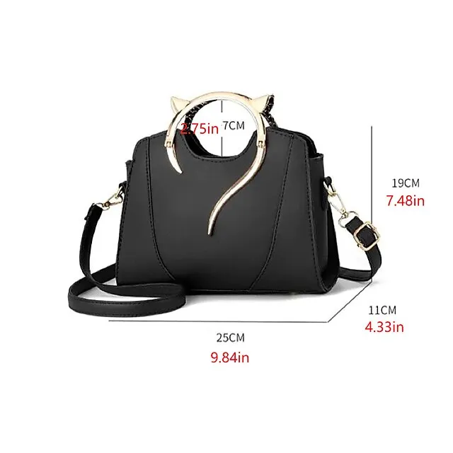 Women's 2022 Handbags Top Handle Bag PU Leahter Daily Going out White Black Pink Light Green