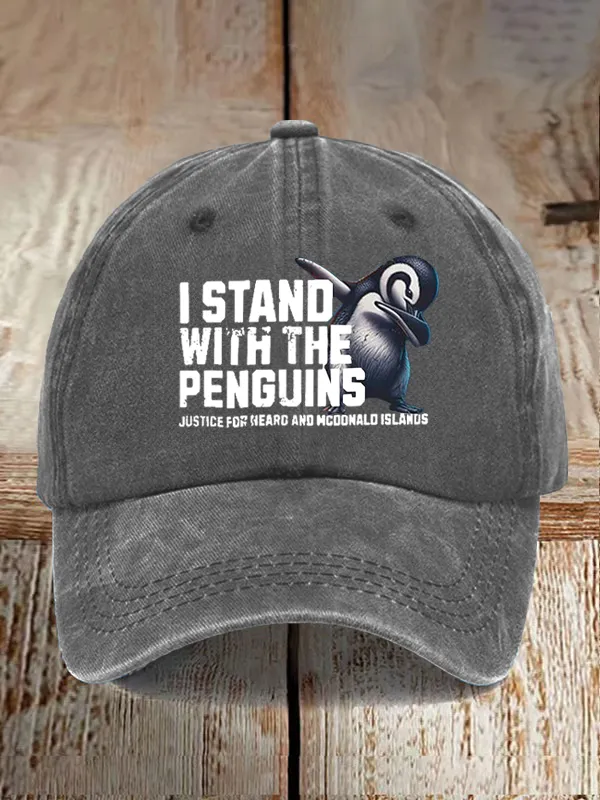 Unisex Istand With The Penguins Justice For Heard And Mcddnald Islands Print Baseball Cap