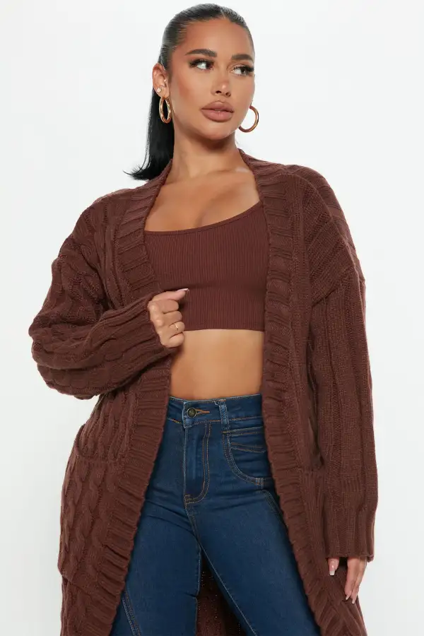 Top Notch Duster Cardigan - Brown