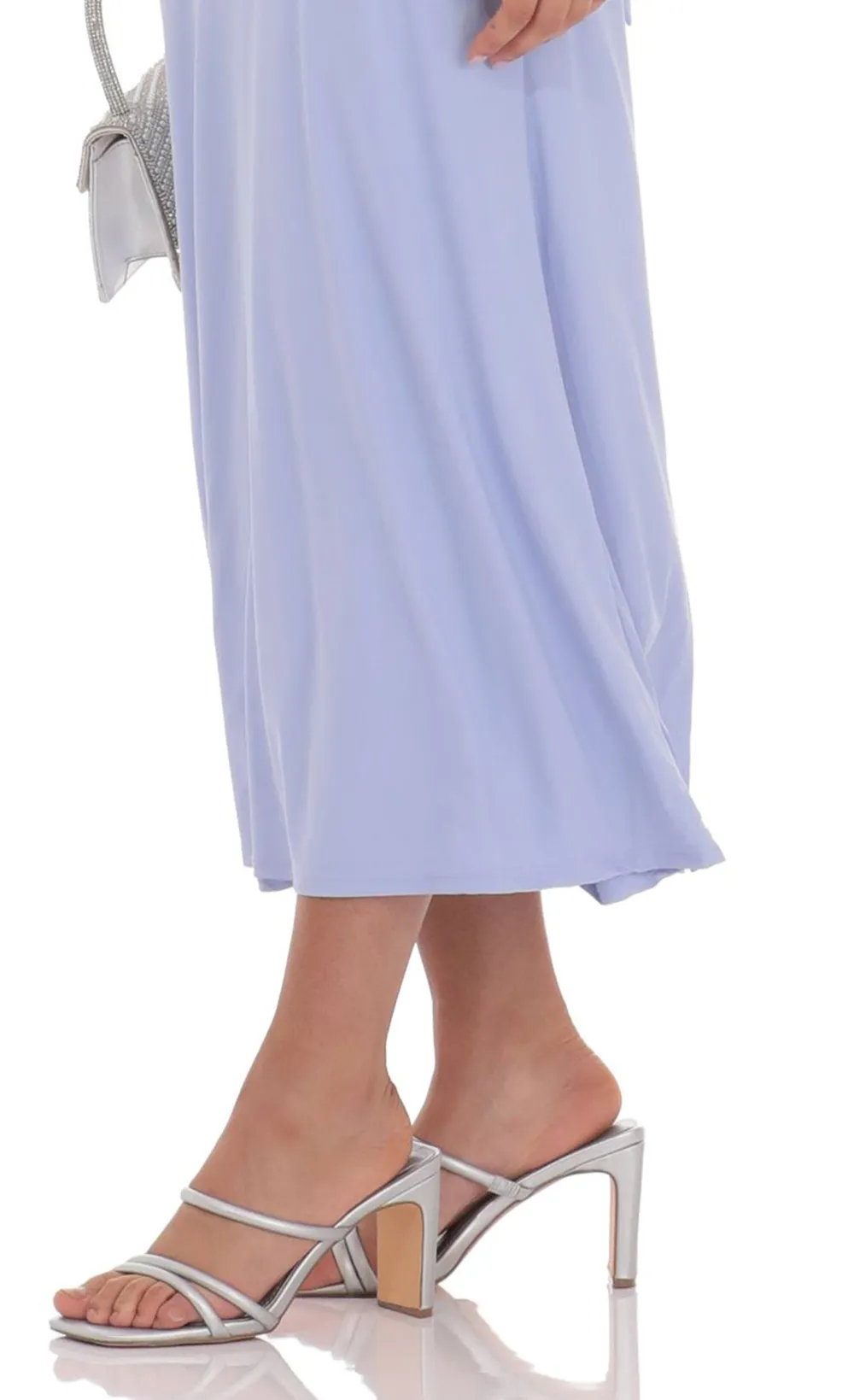 Strappy Cowl Neck Maxi Dress in Periwinkle