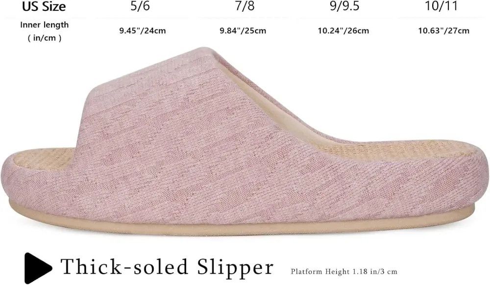 Slippers for Women Memory Foam Open Toe House Slippers Cute Comfy Bedroom Slides Slip on Slippers for Summer Indoor