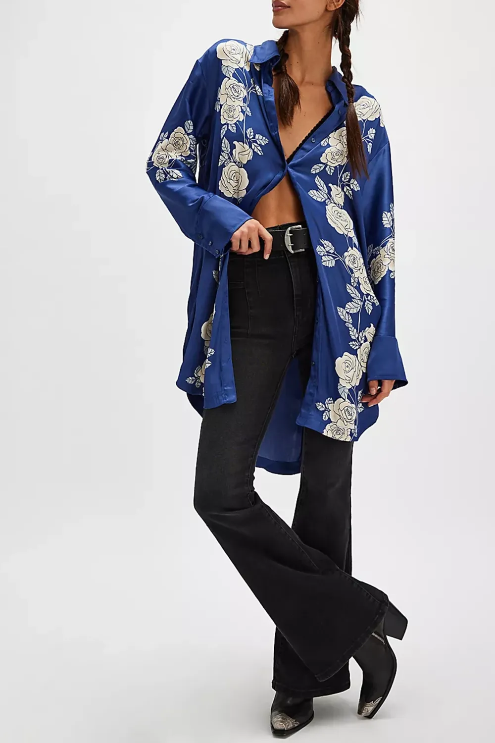 Floral Print Button Front Shirt