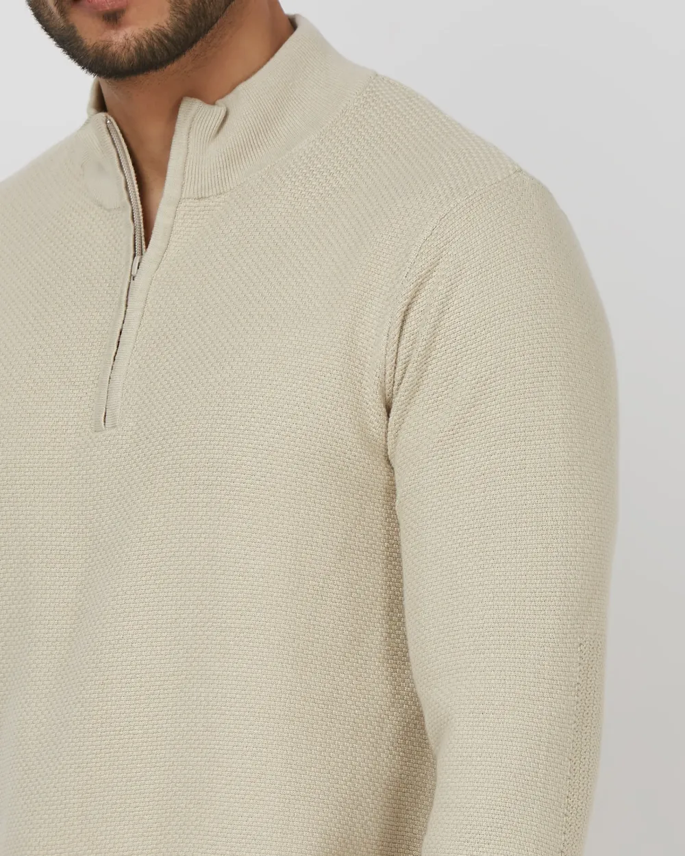 Comfortable Soft And Light-Skinned Slim Beige Sweater