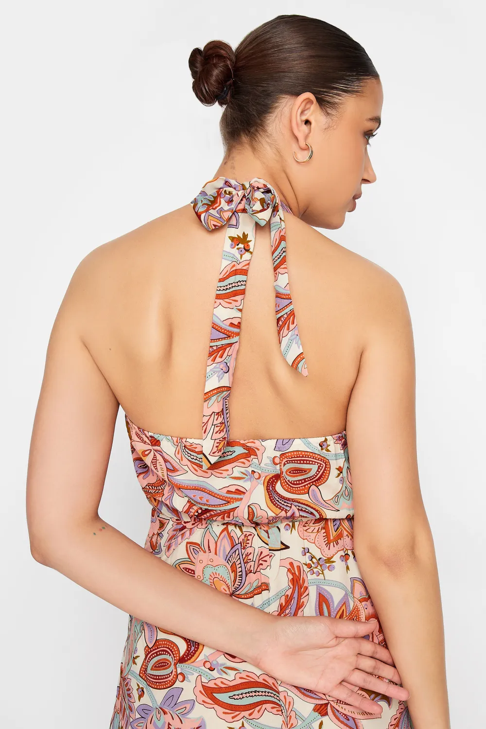 LTS Tall Pink Paisley Print Halter Neck Maxi Dress