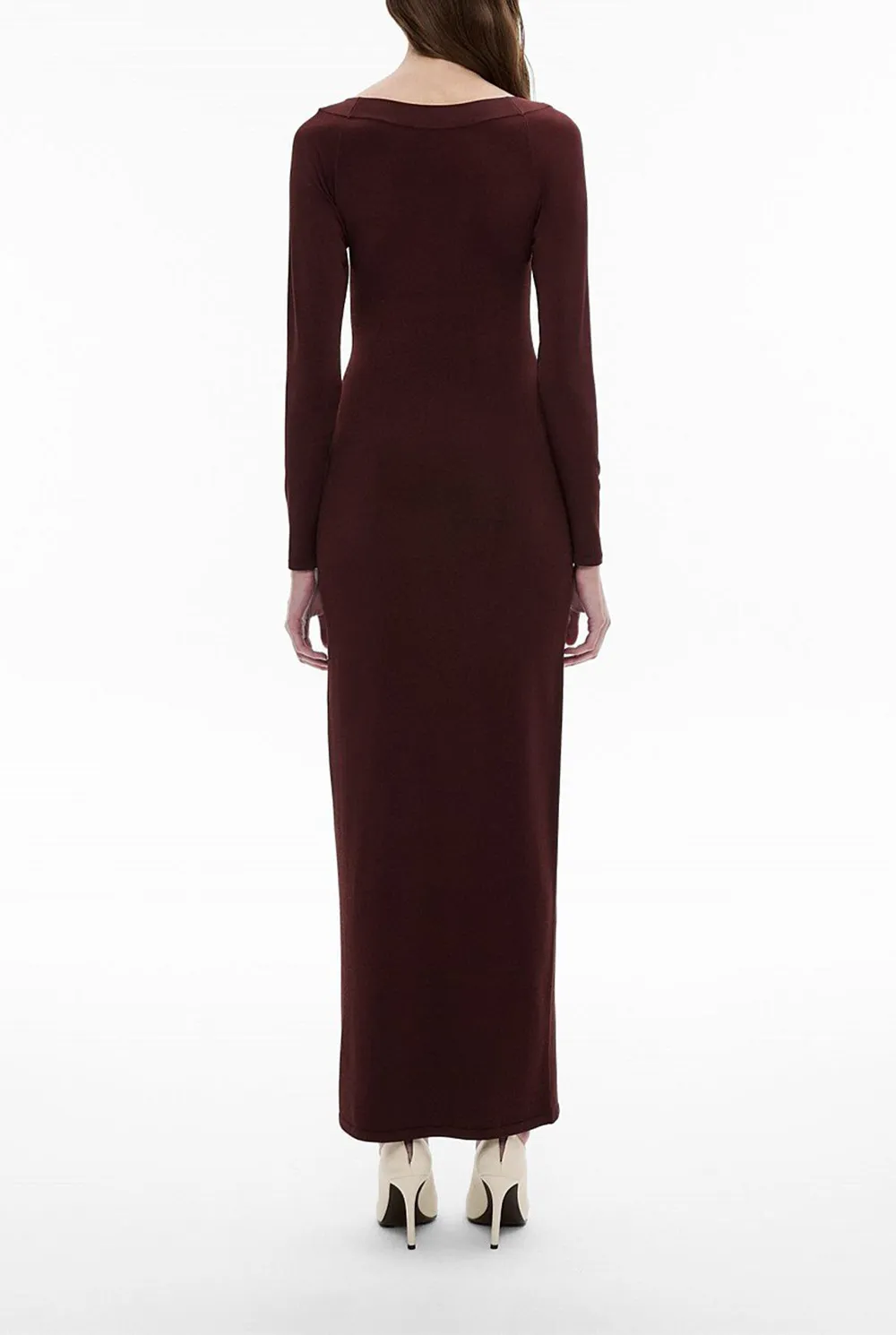 Loose Neck Knitted Figure-Hugging Dress