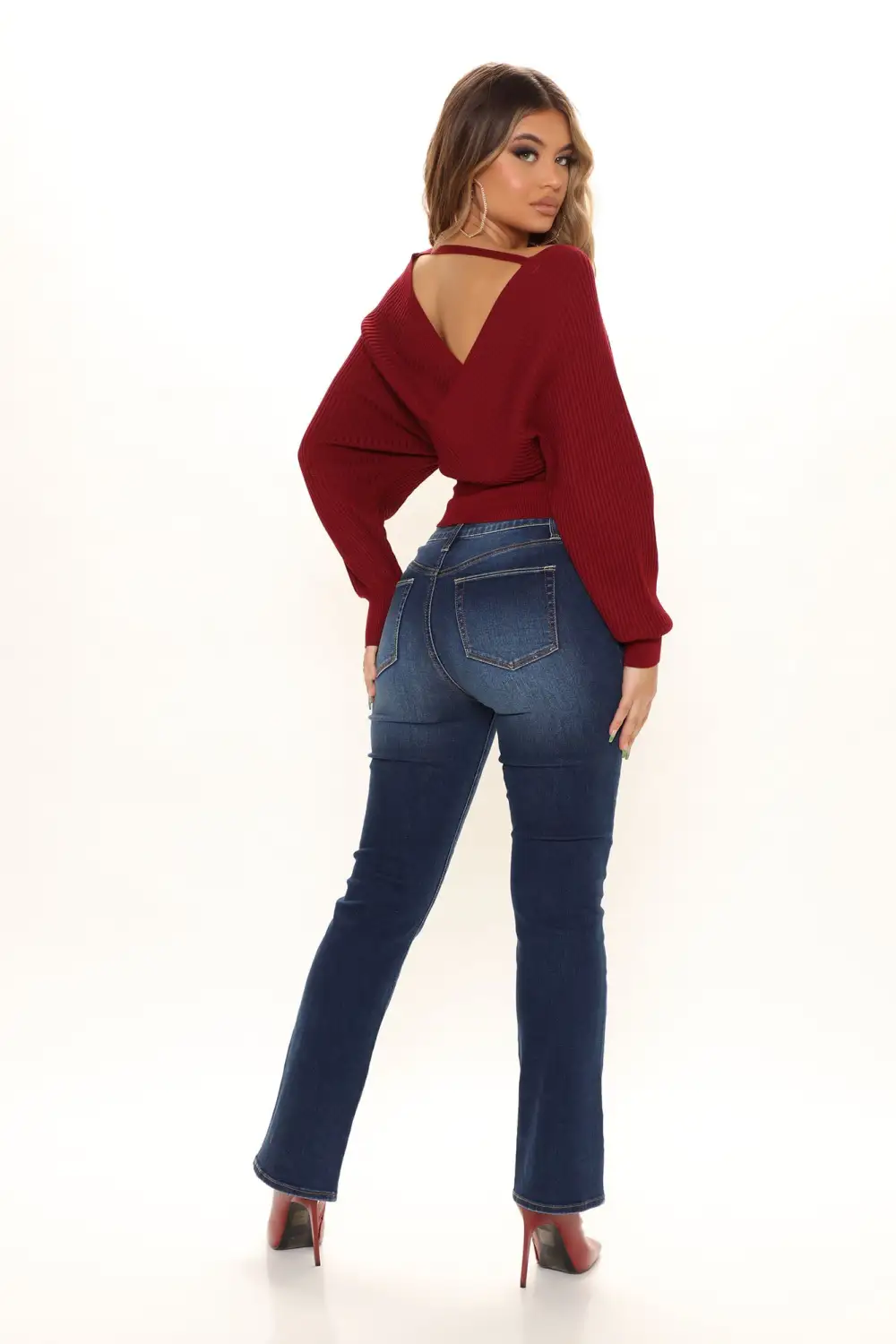 Warmest Occasion Wrap Sweater - Burgundy