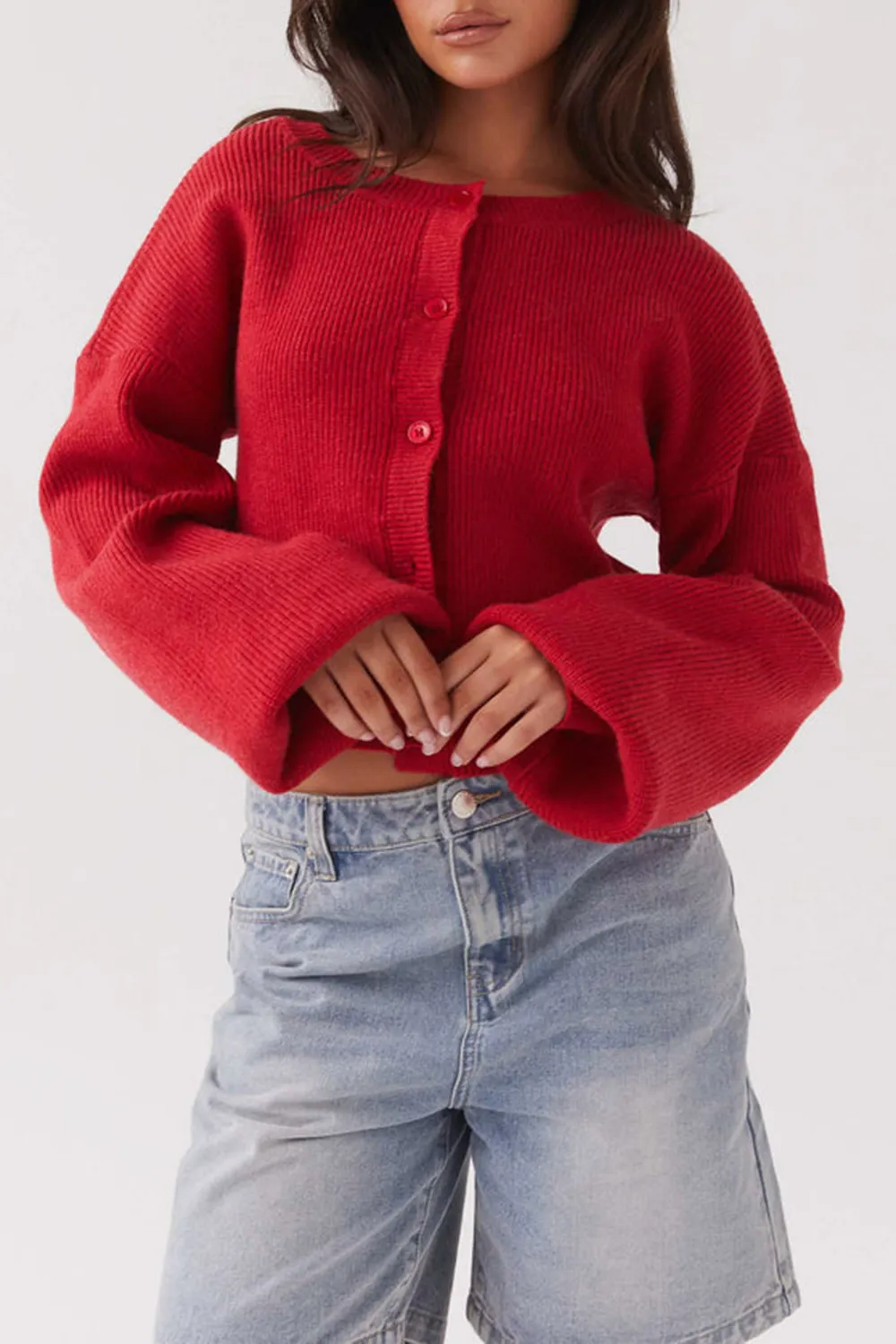 Daphne Knit Cardigan - Cherry