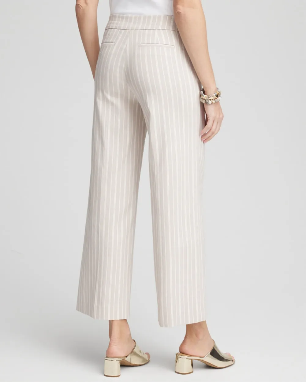 Pinstripe Wide-Leg Pants