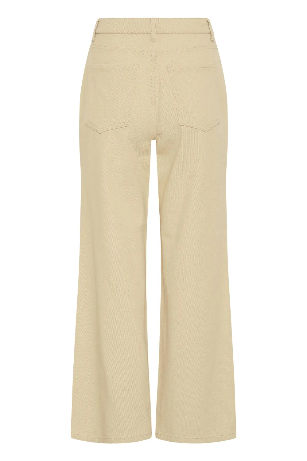 LTS Tall Cream Cotton Twill Wide Leg Cropped Trousers