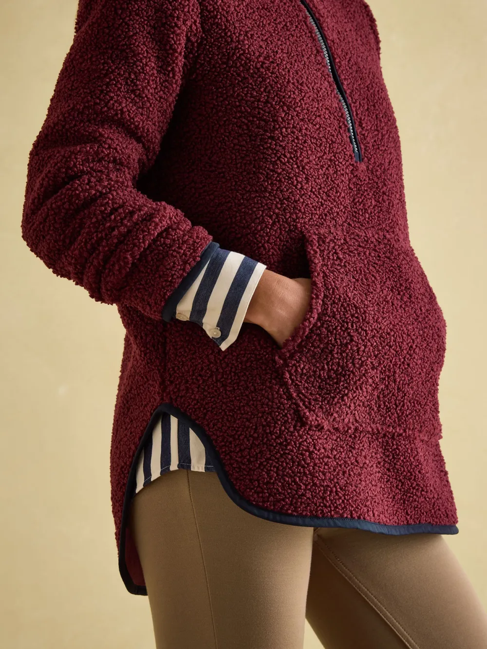 Regular Burgundy Quarter Zip Fleece