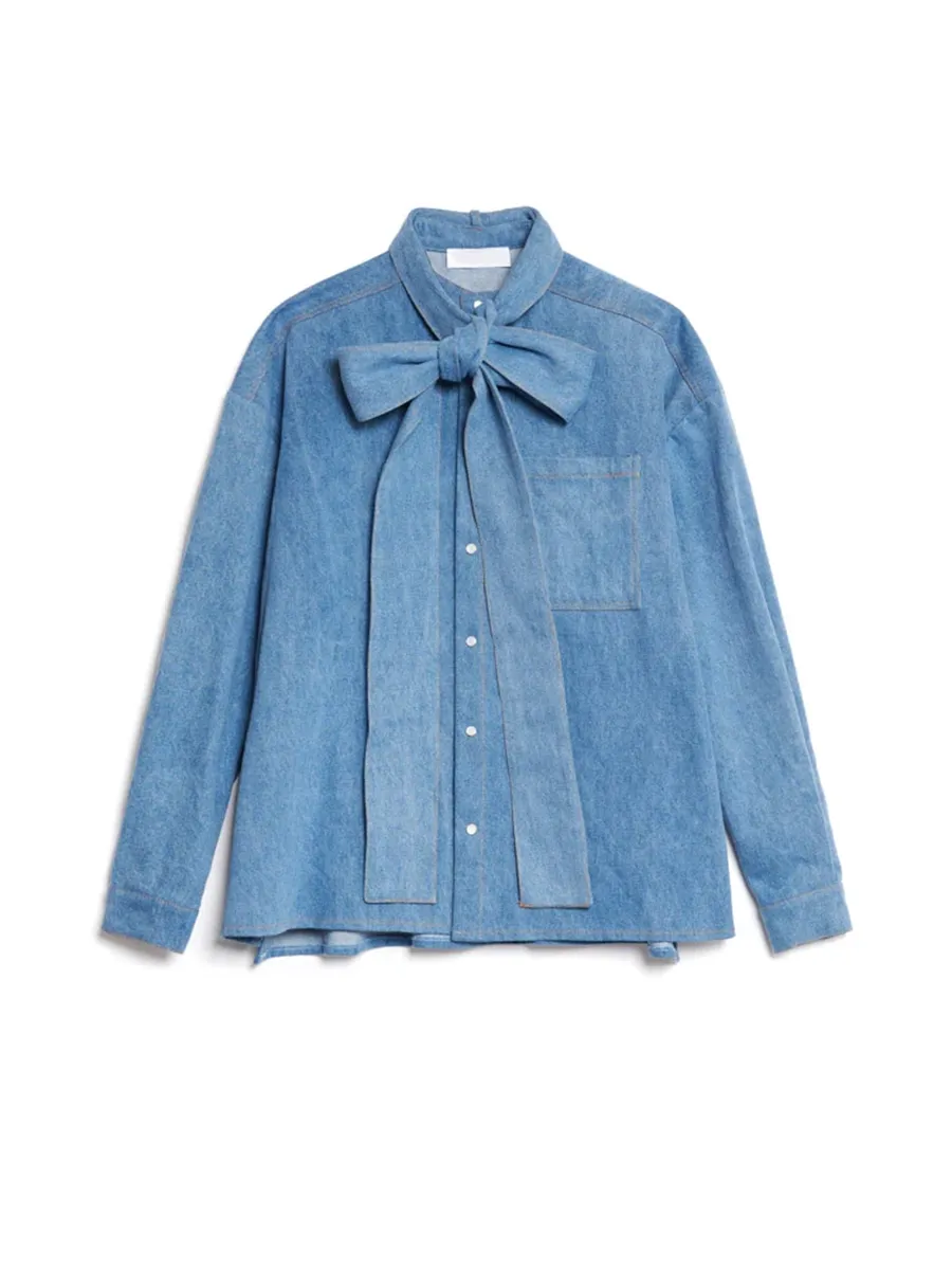 Casual Outfit Denim Bow Shirt