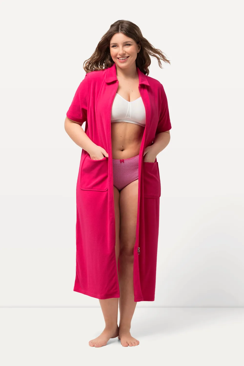 Zip Front Long Terry Bathrobe