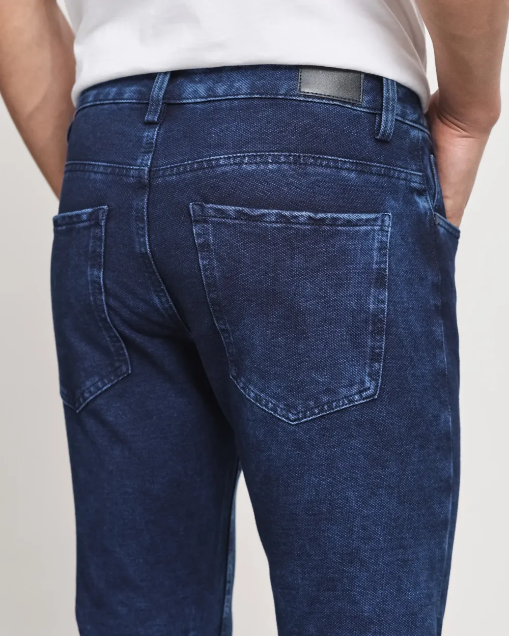 Classic Versatile And Comfortable Straight Dark Indigo Blue Jeans