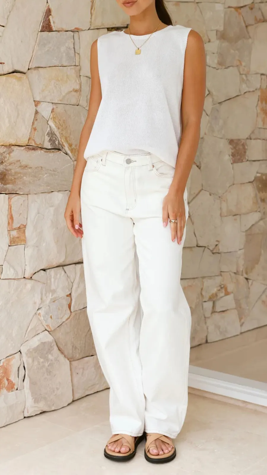 Knitted Simple Sleeveless Top