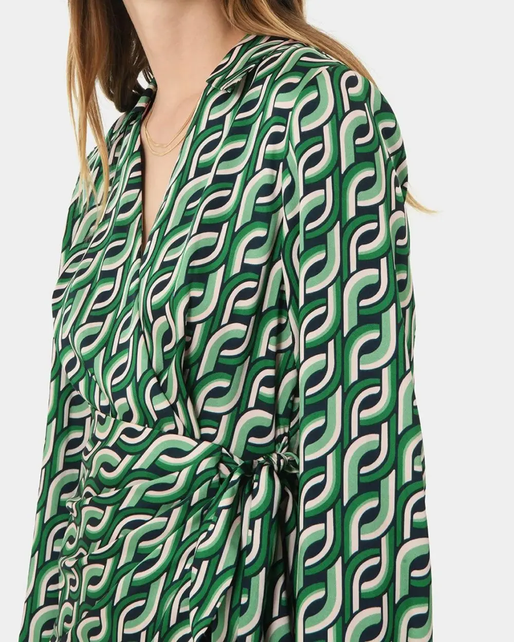 Contemporary Printed Mini Wrap Dress