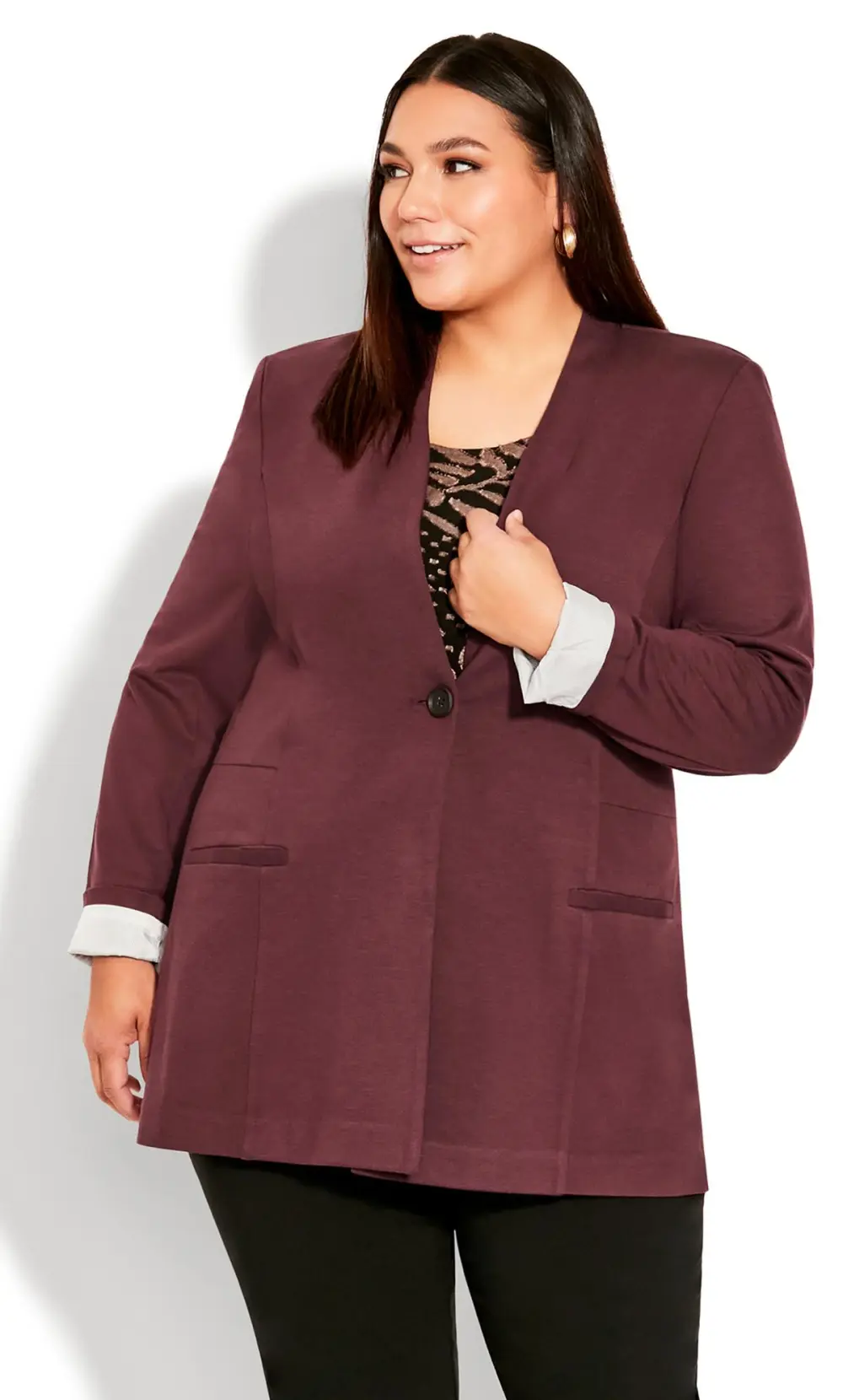 Evans Burgundy Red Blazer