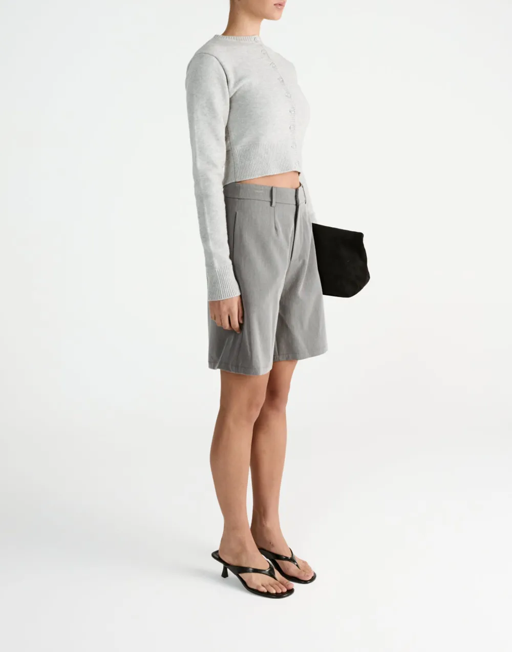 Minimalist High Waist Slim Wide Leg Short Style