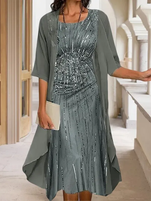 Sequin dress top two piece set