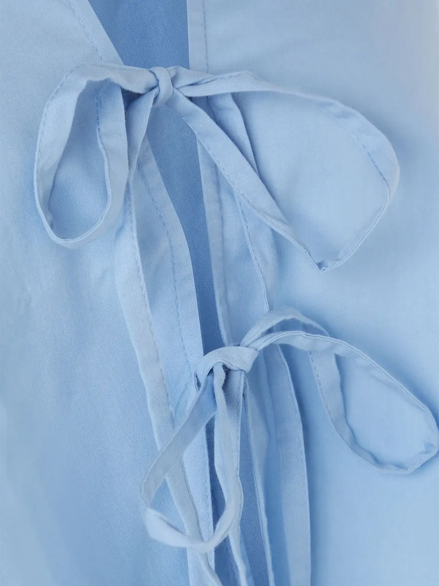 Women'S Oversized Drawstring-Accent Cropped Shirt