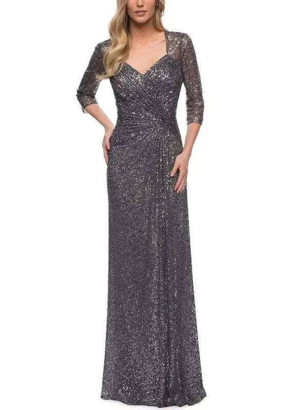 Solid sequin maxi dress