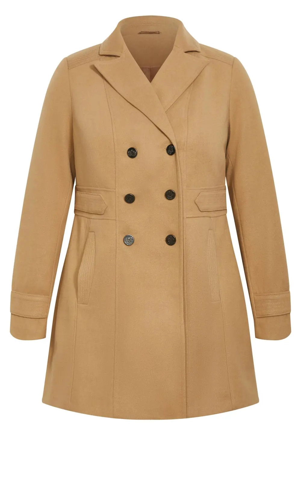 Evans Camel Tailored Mid Length Coat