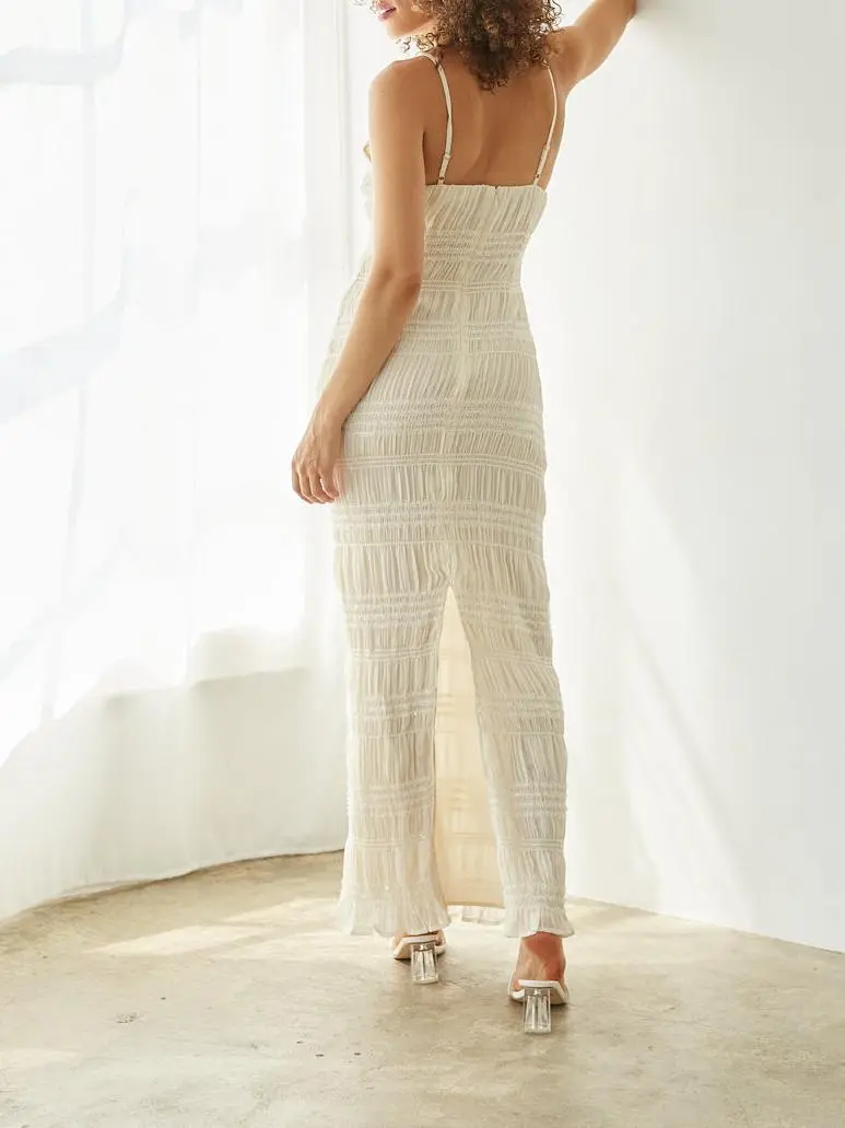 Athena Smocked Ruffle Sequin Maxi Dress